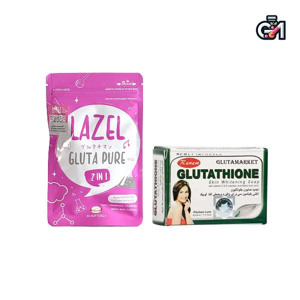 پک تخفیفی لزل و صابون گلوتاتین  اصل لیبل دار
